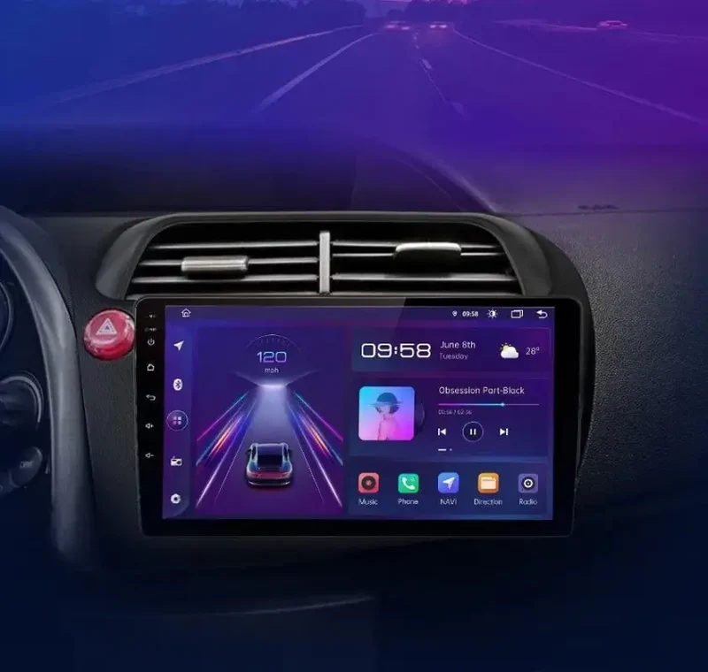 Radio Android do Honda Civic Hatchback (2005-2011) CarPlay Android Auto 4G WiFi GPS DSP