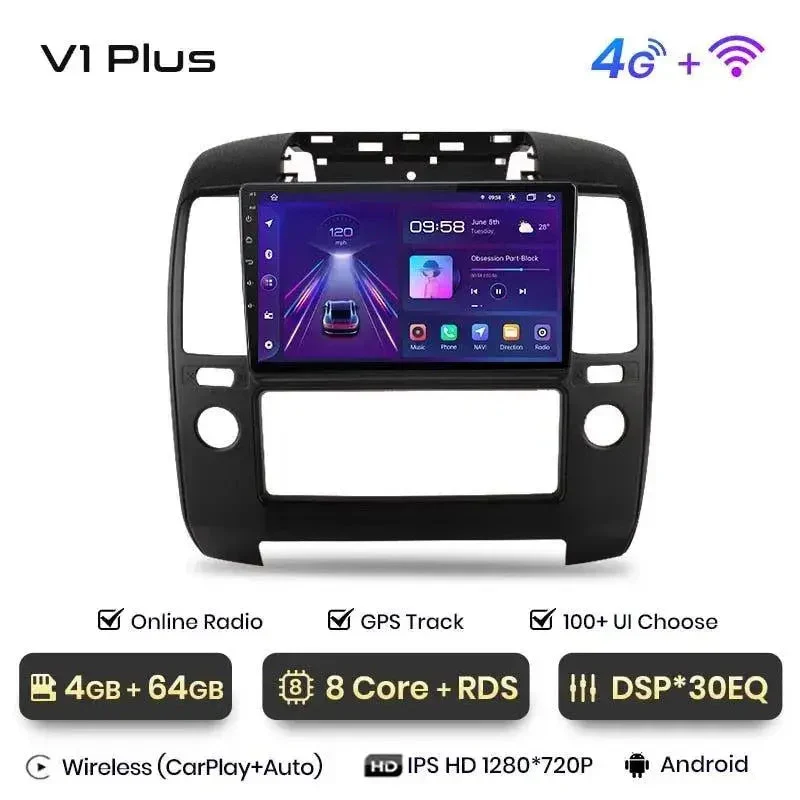 Radio Android do Nissan Navara Multimedialne (2006-2012) CarPlay Android Auto 4G WiFi GPS DSP
