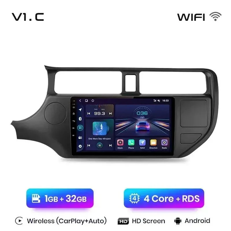 Radio Android do KIA Rio (2011-2015) CarPlay Android Auto 4G WiFi GPS DSP