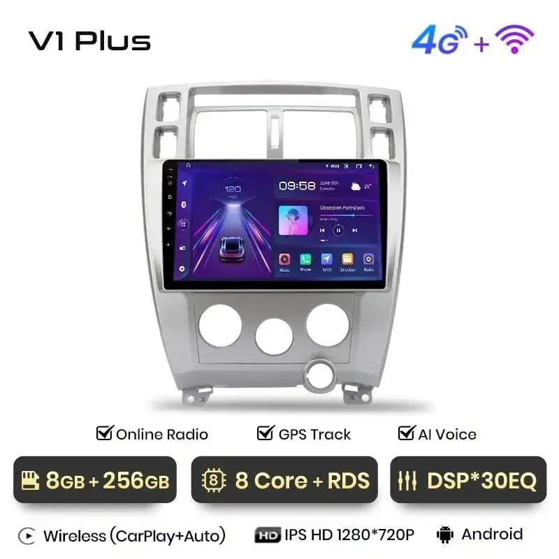 Radio Android do Hyundai Tucson (2006-2013) CarPlay Android Auto 4G WiFi GPS DSP