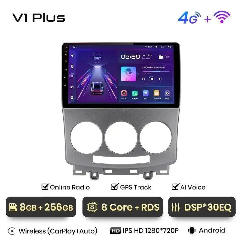 Radio Android do Mazda 5 (2005-2010) CarPlay Android Auto 4G WiFi GPS DSP