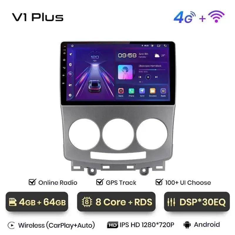 Radio Android do Mazda 5 (2005-2010) CarPlay Android Auto 4G WiFi GPS DSP