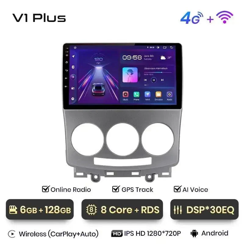 Radio Android do Mazda 5 (2005-2010) CarPlay Android Auto 4G WiFi GPS DSP
