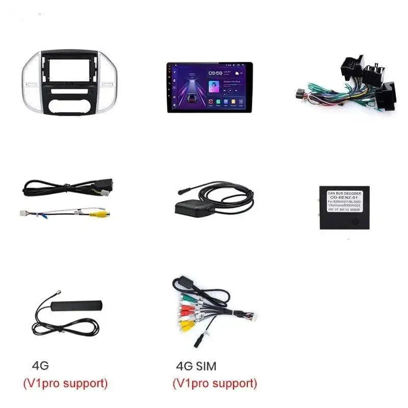 Radio Android do Mercedes-Benz Vito W447 (2014-2021) CarPlay Android Auto 4G WiFi GPS DSP