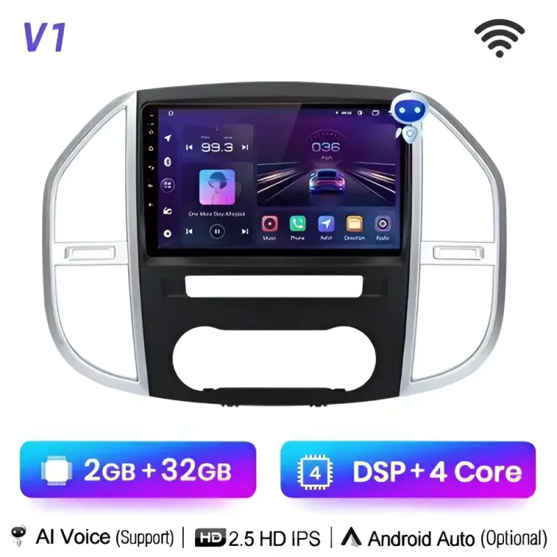 Radio Android do Mercedes-Benz Vito W447 (2014-2021) CarPlay Android Auto 4G WiFi GPS DSP