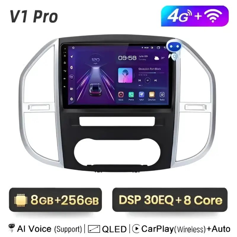 Radio Android do Mercedes-Benz Vito W447 (2014-2021) CarPlay Android Auto 4G WiFi GPS DSP