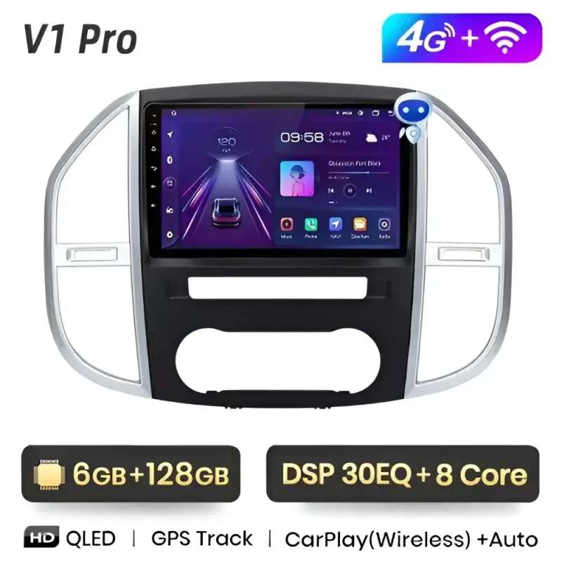 Radio Android do Mercedes-Benz Vito W447 (2014-2021) CarPlay Android Auto 4G WiFi GPS DSP