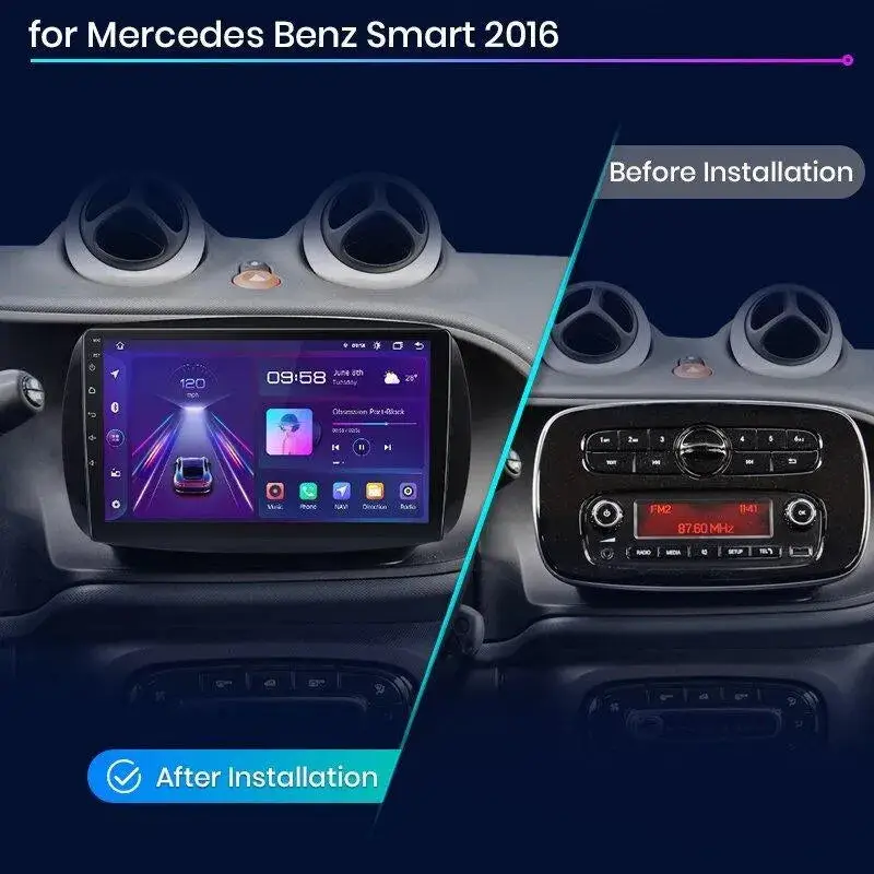 Radio Android do Smart (mercedes-Benz) 2016 CarPlay Android Auto 4G WiFi GPS DSP