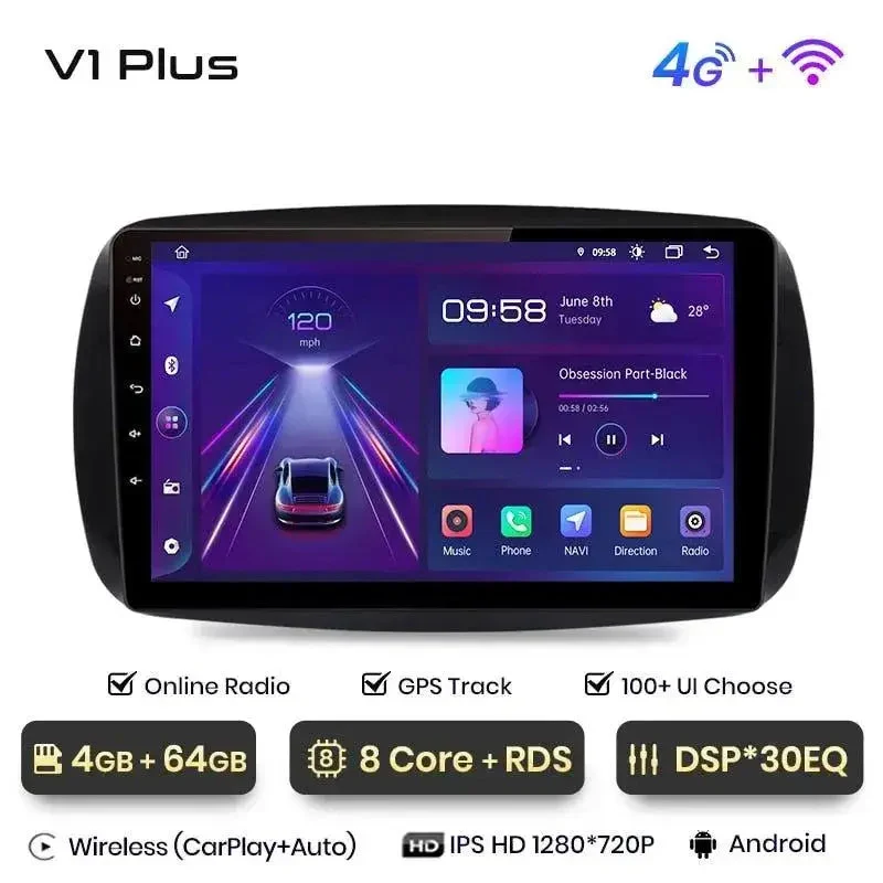Radio Android do Smart (mercedes-Benz) 2016 CarPlay Android Auto 4G WiFi GPS DSP