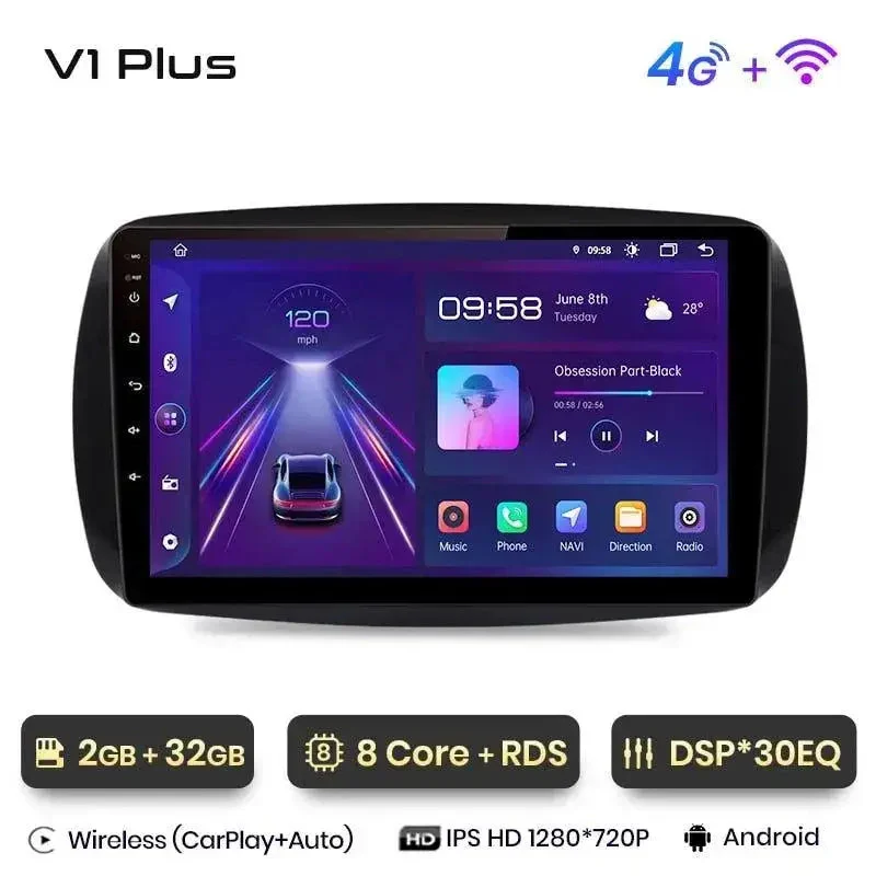 Radio Android do Smart (mercedes-Benz) 2016 CarPlay Android Auto 4G WiFi GPS DSP