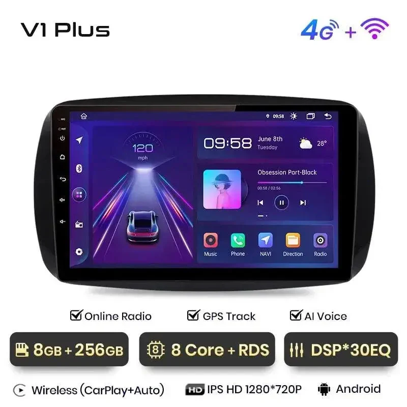 Radio Android do Smart (mercedes-Benz) 2016 CarPlay Android Auto 4G WiFi GPS DSP