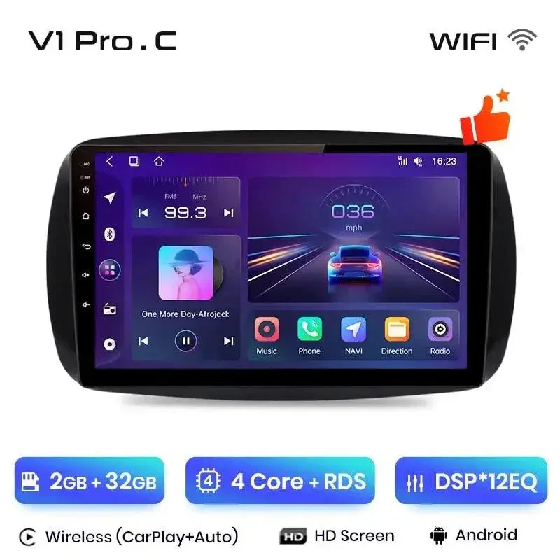 Radio Android do Smart (mercedes-Benz) 2016 CarPlay Android Auto 4G WiFi GPS DSP