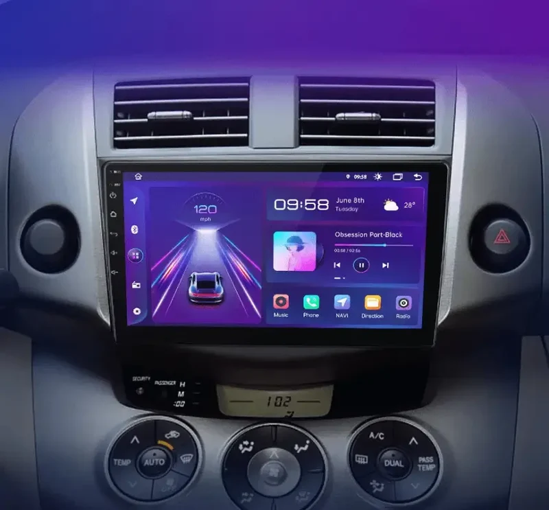 Radio Android do Toyota RAV4 (2007-2011) CarPlay Android Auto 4G WiFi GPS DSP