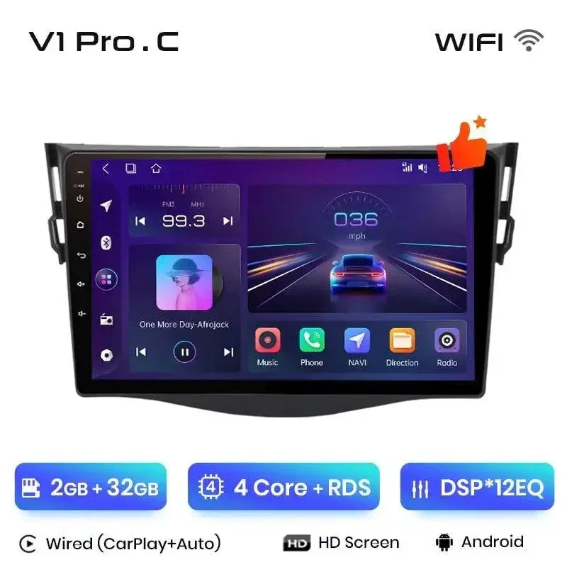 Radio Android do Toyota RAV4 (2007-2011) CarPlay Android Auto 4G WiFi GPS DSP