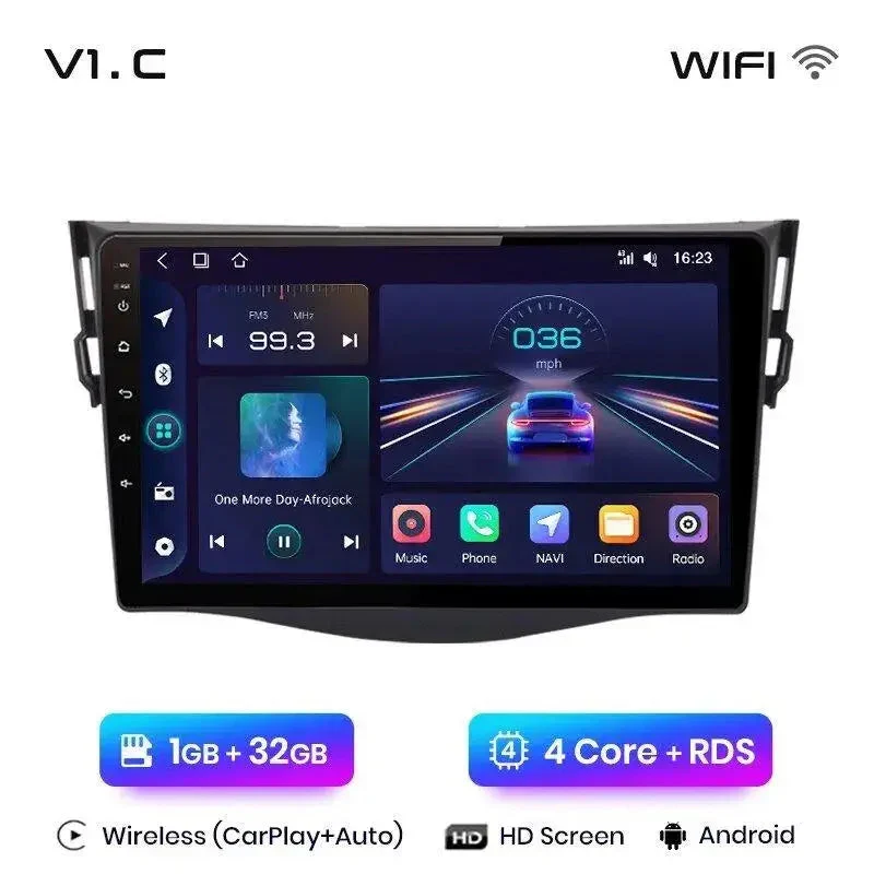 Radio Android do Toyota RAV4 (2007-2011) CarPlay Android Auto 4G WiFi GPS DSP