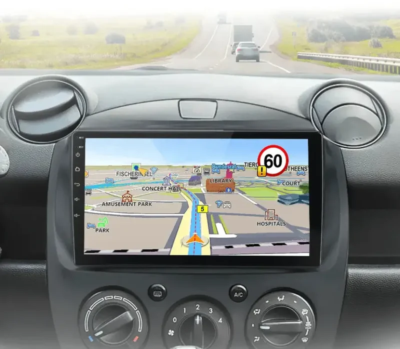 Radio Android do Mazda 2 (2007-2014) CarPlay Android Auto 4G WiFi GPS DSP