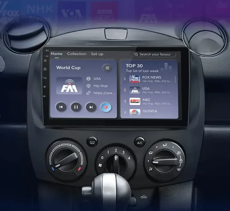 Radio Android do Mazda 2 (2007-2014) CarPlay Android Auto 4G WiFi GPS DSP
