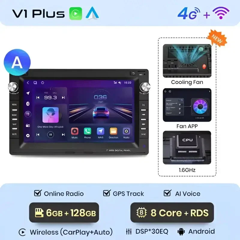 Radio Android do Volkswagen VW Golf 4 Passat Polo Transporter T5 Multivan Jetta CarPlay Android Auto 4G WiFi GPS DSP