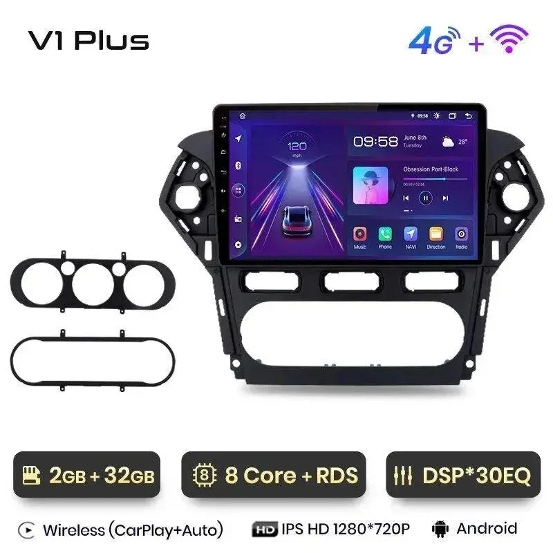 Radio Android do Ford Mondeo IV (MK4) (2010-2014) CarPlay Android Auto 4G WiFi GPS DSP