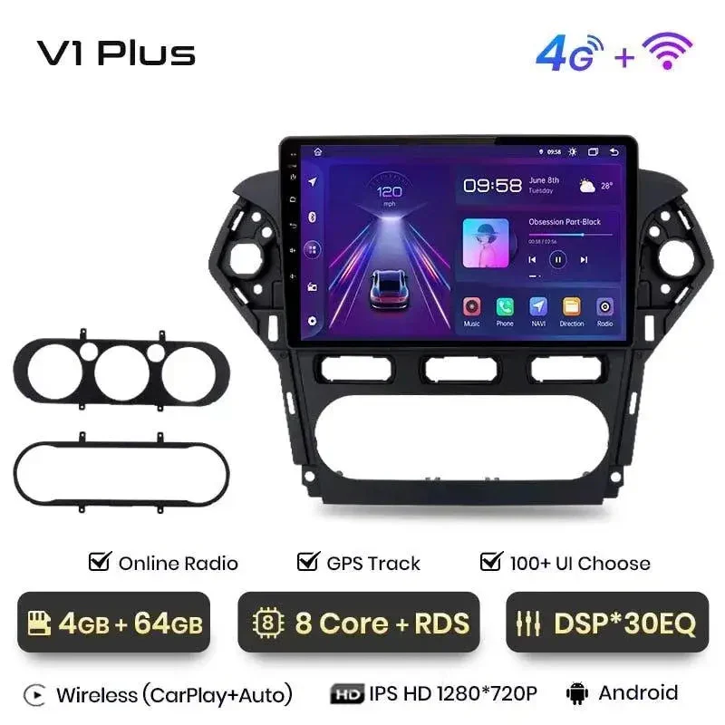 Radio Android do Ford Mondeo IV (MK4) (2010-2014) CarPlay Android Auto 4G WiFi GPS DSP