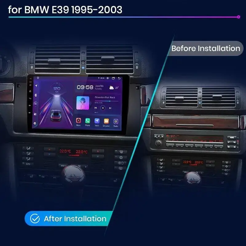 Radio Android do BMW Serii 5 E39 X5 E53 M5 (1995-2006) CarPlay Android Auto 4G WiFi GPS DSP
