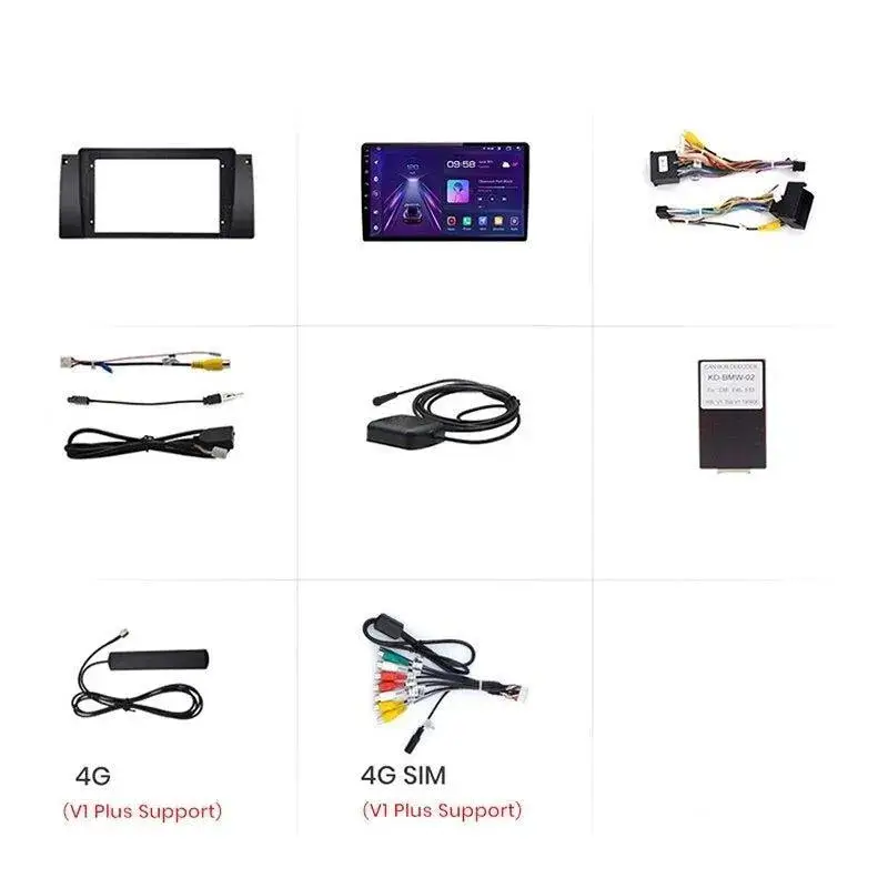 Radio Android do BMW Serii 5 E39 X5 E53 M5 (1995-2006) CarPlay Android Auto 4G WiFi GPS DSP