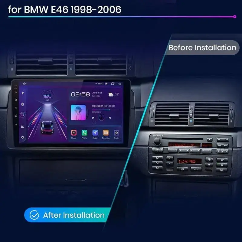 Radio Android do BMW Serii 3 E46 CarPlay Android Auto 4G WiFi GPS DSP