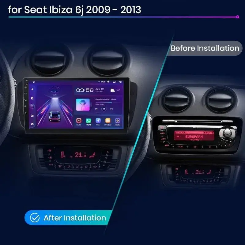 Radio Android do Seat Ibiza 6J Multimedialne (2009-2013) CarPlay Android Auto 4G WiFi GPS DSP