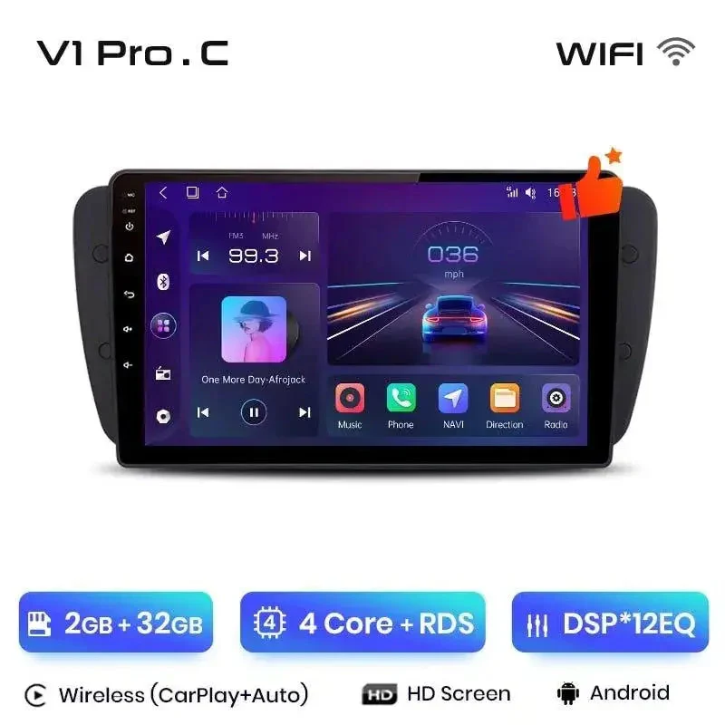 Radio Android do Seat Ibiza 6J Multimedialne (2009-2013) CarPlay Android Auto 4G WiFi GPS DSP