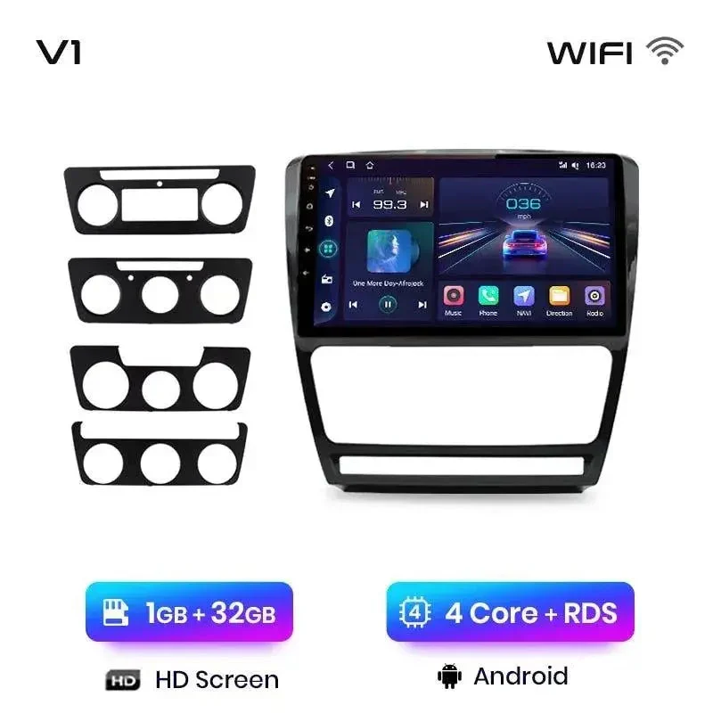 Radio Android do Skoda Octavia II (A5) Multimedialne (2006-2013) CarPlay Android Auto 4G WiFi GPS DSP