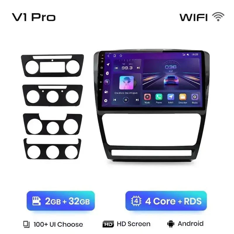 Radio Android do Skoda Octavia II (A5) Multimedialne (2006-2013) CarPlay Android Auto 4G WiFi GPS DSP