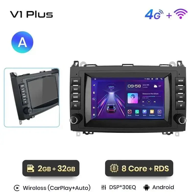 Radio Android do Mercedes-Benz B200 Sprinter W906 Viano Vito W639 Multimedialne CarPlay Android Auto 4G WiFi GPS DSP