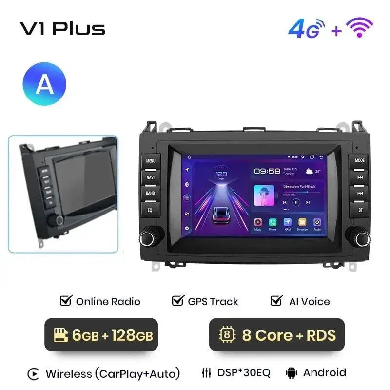 Radio Android do Mercedes-Benz B200 Sprinter W906 Viano Vito W639 Multimedialne CarPlay Android Auto 4G WiFi GPS DSP