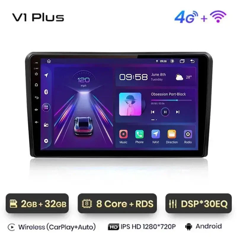 Radio Android do Audi A3 8P Multimedialne (2003-2013) CarPlay Android Auto 4G WiFi GPS DSP