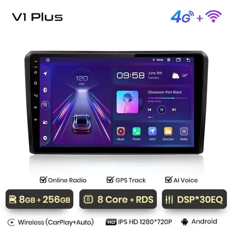 Radio Android do Audi A3 8P Multimedialne (2003-2013) CarPlay Android Auto 4G WiFi GPS DSP