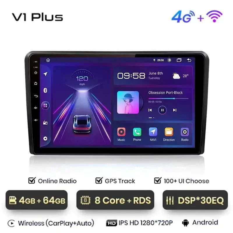 Radio Android do Audi A3 8P Multimedialne (2003-2013) CarPlay Android Auto 4G WiFi GPS DSP