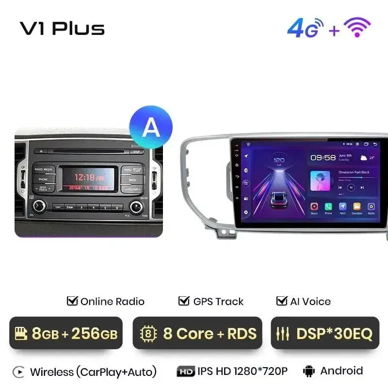 Radio Android do KIA Sportage IV Multimedialne (2016-2018) CarPlay Android Auto 4G WiFi GPS DSP