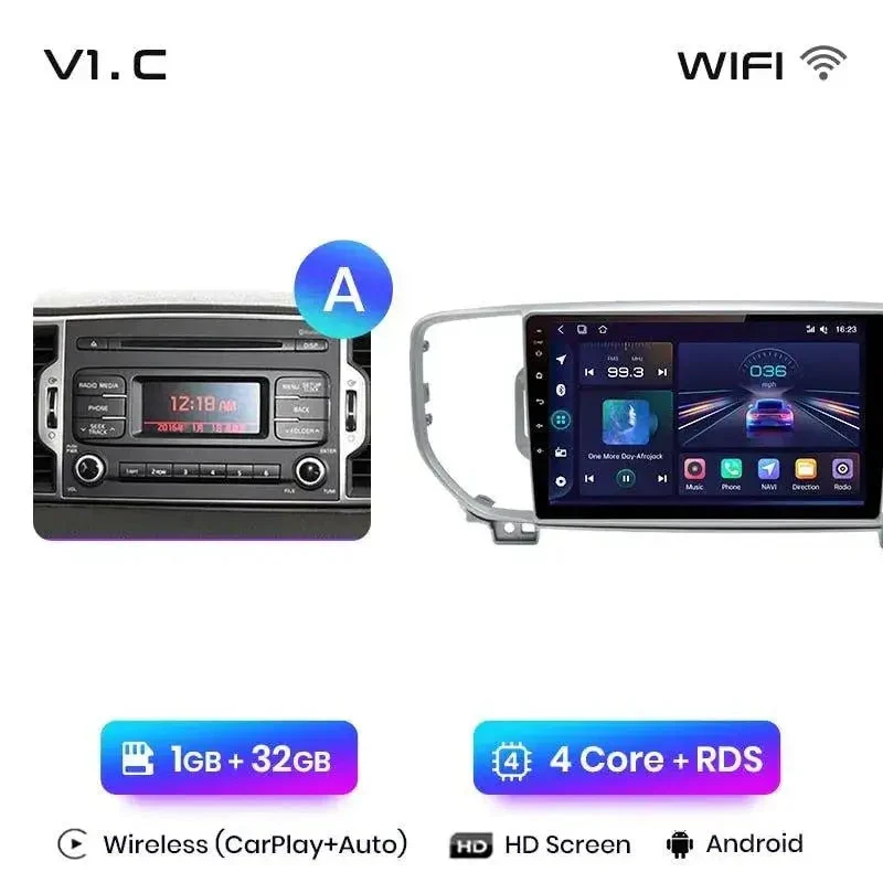 Radio Android do KIA Sportage IV Multimedialne (2016-2018) CarPlay Android Auto 4G WiFi GPS DSP