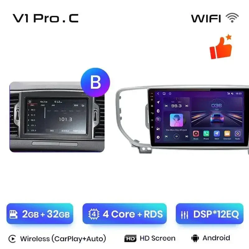 Radio Android do KIA Sportage IV Multimedialne (2016-2018) CarPlay Android Auto 4G WiFi GPS DSP