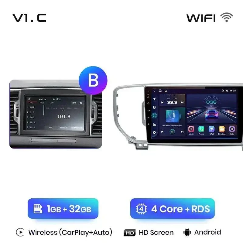 Radio Android do KIA Sportage IV Multimedialne (2016-2018) CarPlay Android Auto 4G WiFi GPS DSP