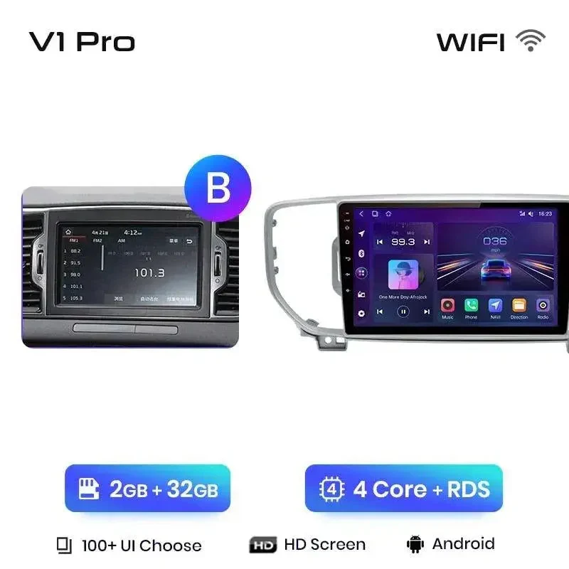 Radio Android do KIA Sportage IV Multimedialne (2016-2018) CarPlay Android Auto 4G WiFi GPS DSP
