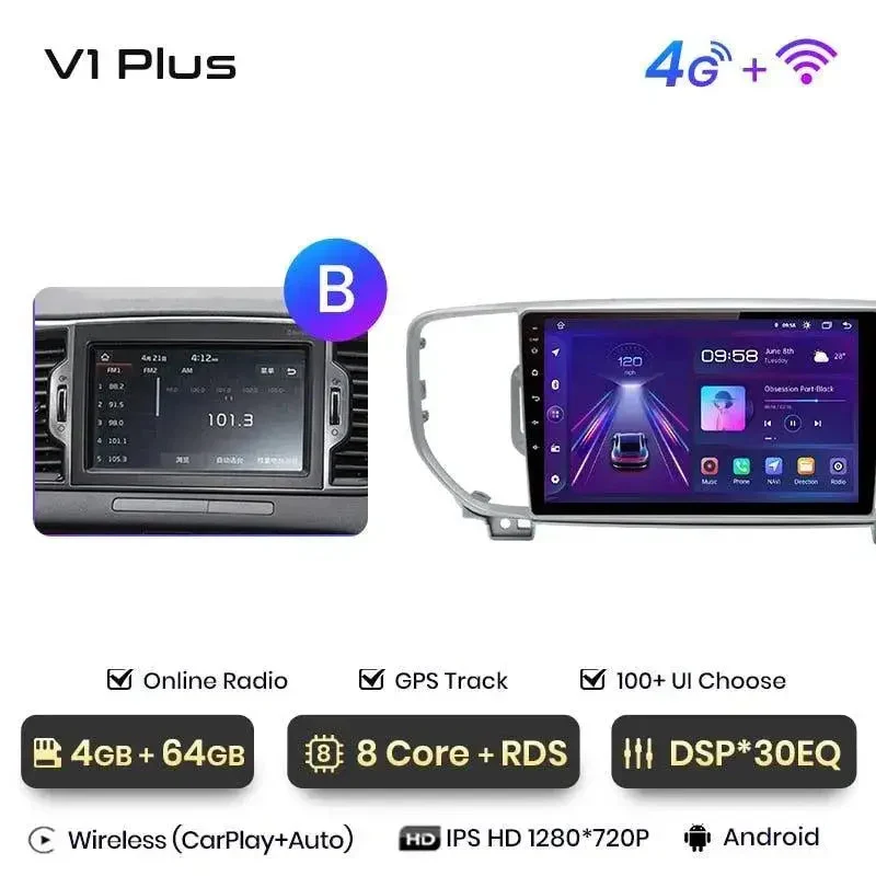 Radio Android do KIA Sportage IV Multimedialne (2016-2018) CarPlay Android Auto 4G WiFi GPS DSP