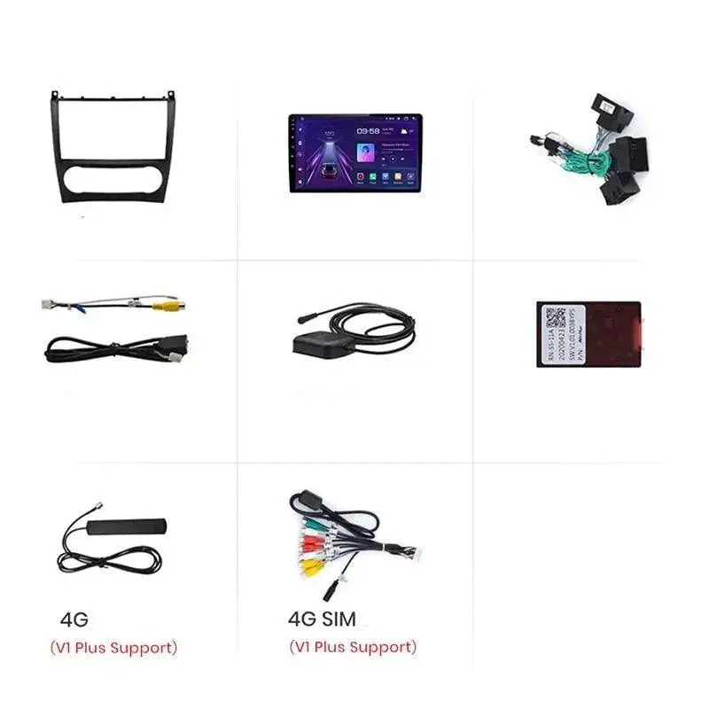 Radio Android do Mercedes-Benz C-Klasa W203 Lift Multimedialne (2005-2009) CarPlay Android Auto 4G WiFi GPS DSP