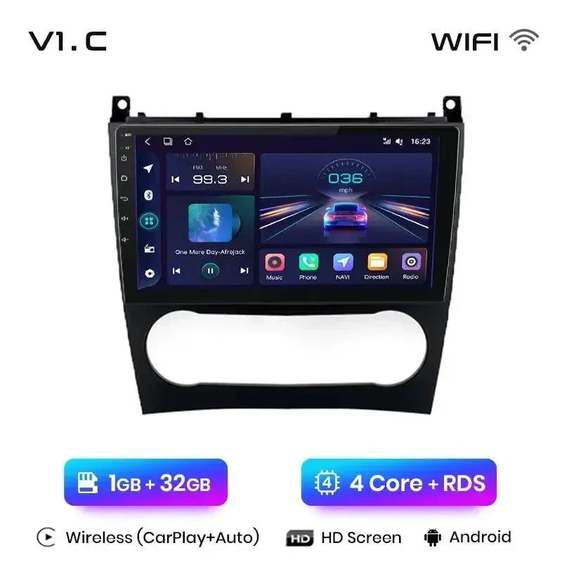 Radio Android do Mercedes-Benz C-Klasa W203 Lift Multimedialne (2005-2009) CarPlay Android Auto 4G WiFi GPS DSP