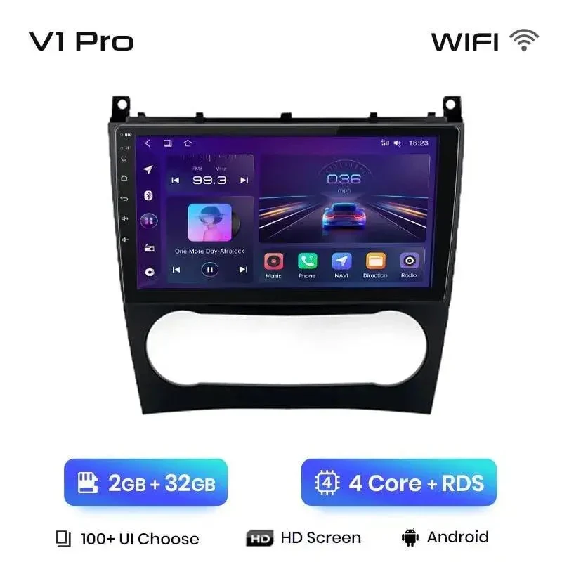 Radio Android do Mercedes-Benz C-Klasa W203 Lift Multimedialne (2005-2009) CarPlay Android Auto 4G WiFi GPS DSP