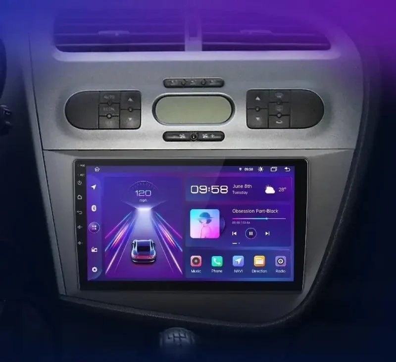 Radio Android do Seat Leon II (2005-2012) CarPlay Android Auto 4G WiFi GPS DSP
