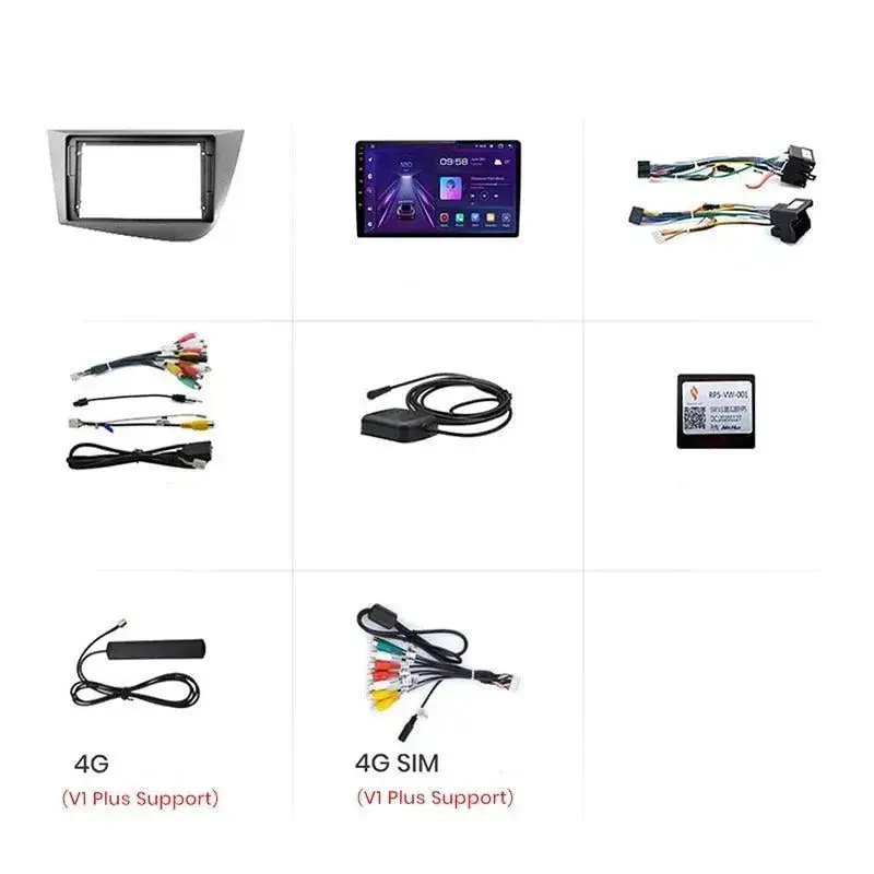 Radio Android do Seat Leon II (2005-2012) CarPlay Android Auto 4G WiFi GPS DSP