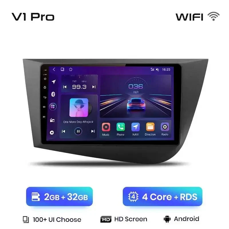 Radio Android do Seat Leon II (2005-2012) CarPlay Android Auto 4G WiFi GPS DSP