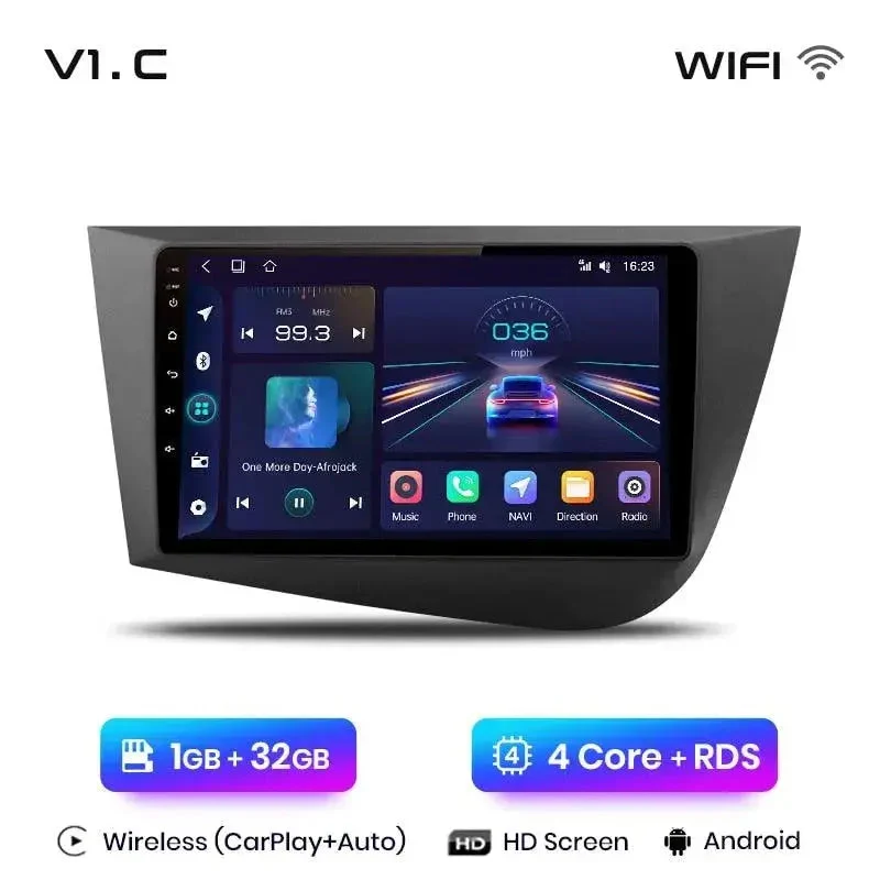 Radio Android do Seat Leon II (2005-2012) CarPlay Android Auto 4G WiFi GPS DSP
