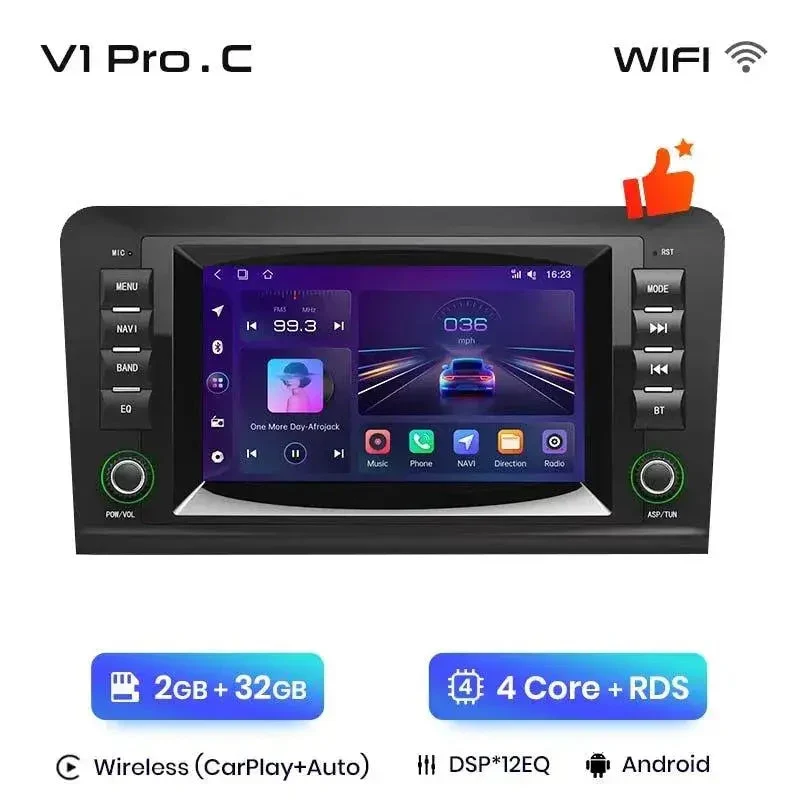 Radio Android do Mercedes-Benz ML W164 GL X164 CarPlay Android Auto 4G WiFi GPS DSP